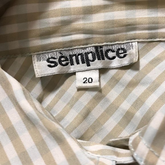 Tan and light blue plaid button down - Picture 3 of 3